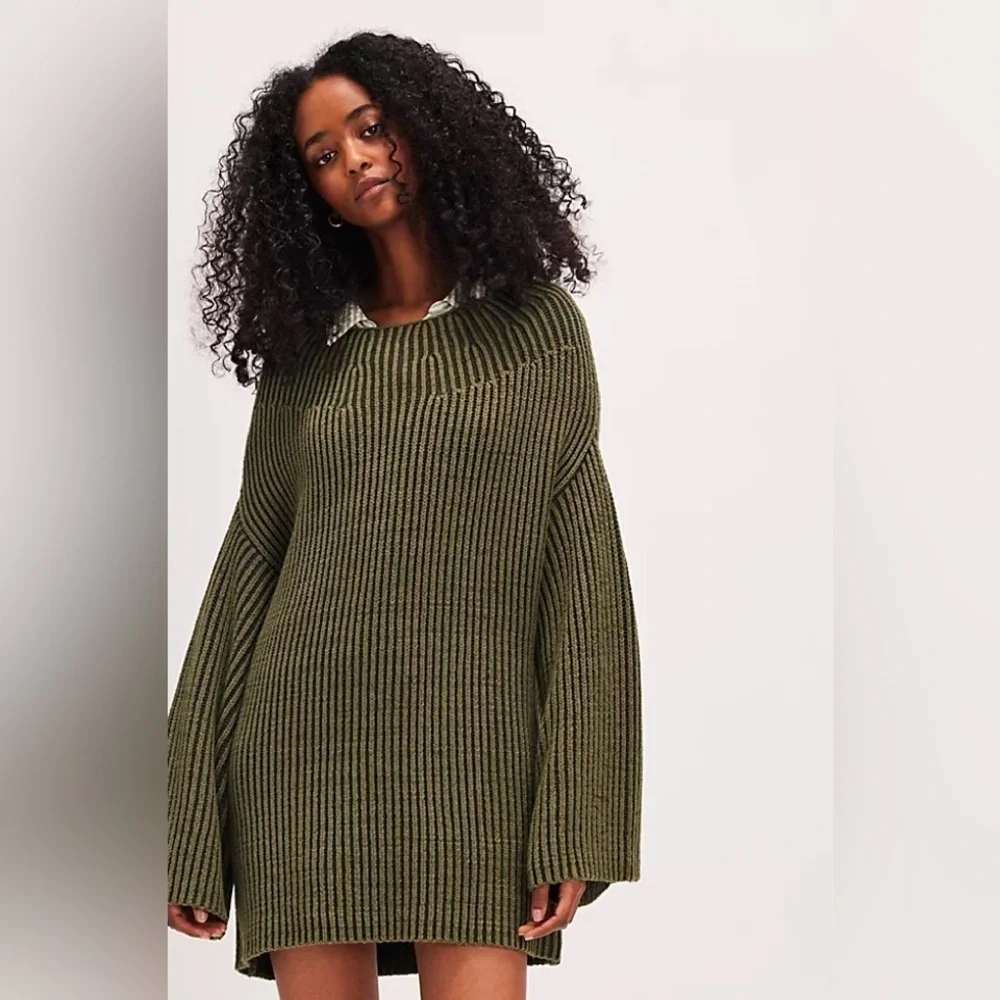 FREE PEOPLE Charlotte Green Tunic XS